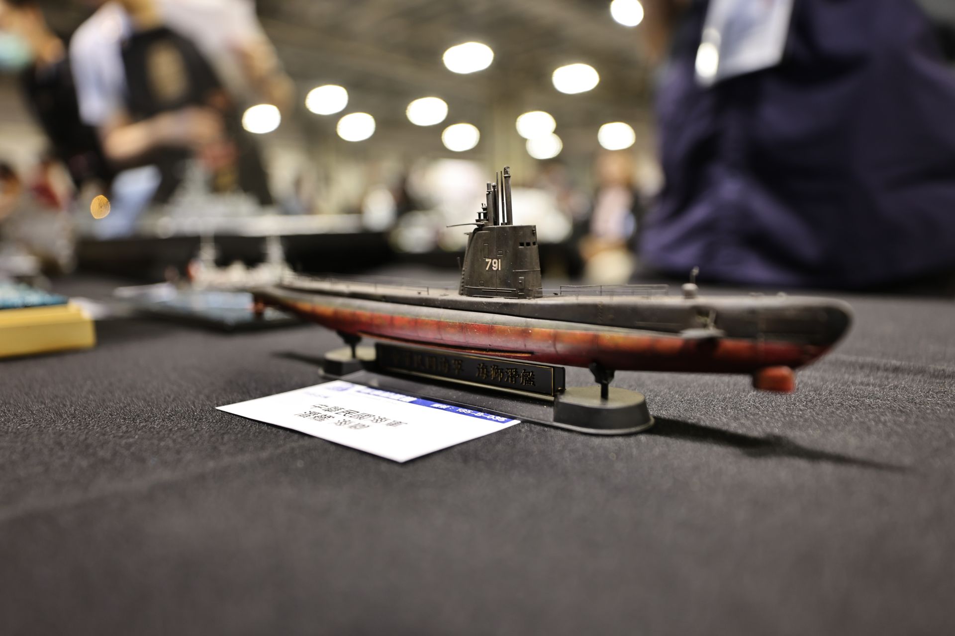 全世界最古老潛艦海獅潛艦模型吸引不少民眾矚目。（記者劉宸瑋攝）