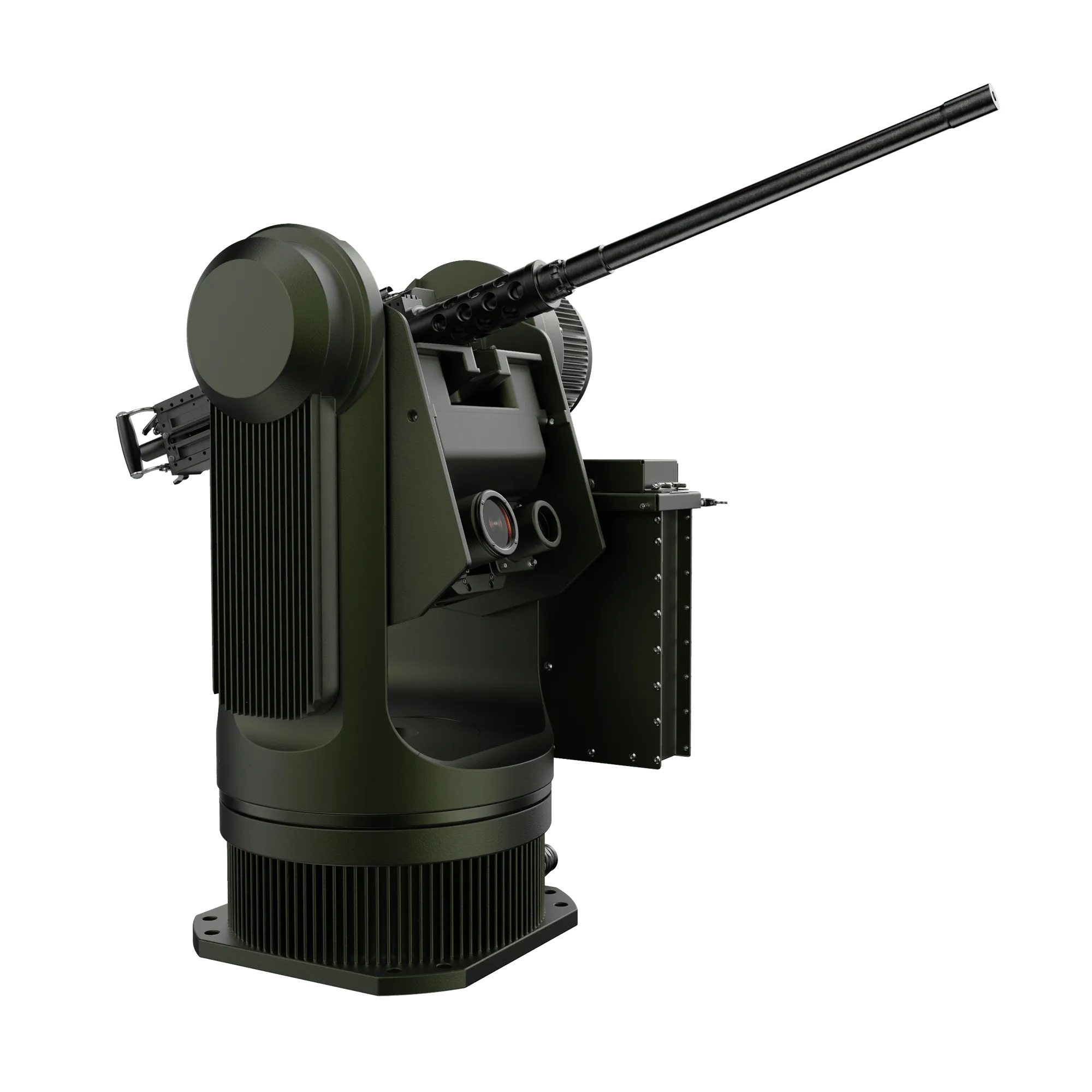 「牛蛙」可按需求配備M240通用機槍、M2重機槍或M230鏈砲等不同武裝。圖為裝備M2重機槍的型號。（取自ACS網站）