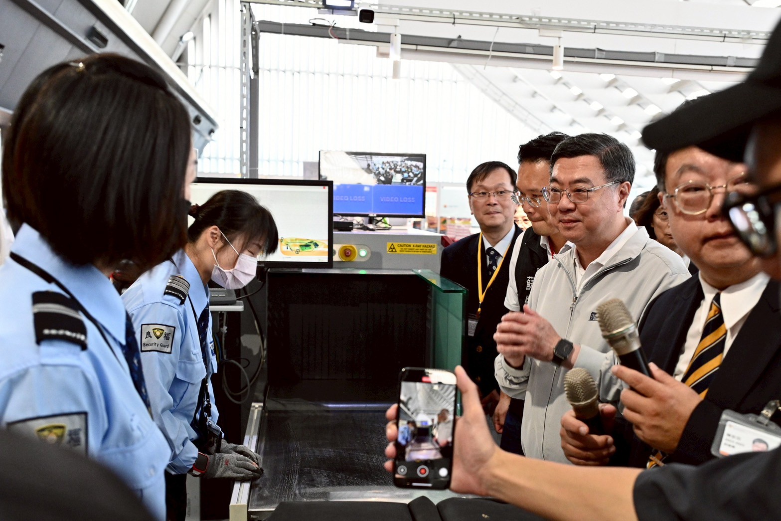 行政院長卓榮泰視察「非洲豬瘟邊境檢疫措施」。（圖由行政院提供）