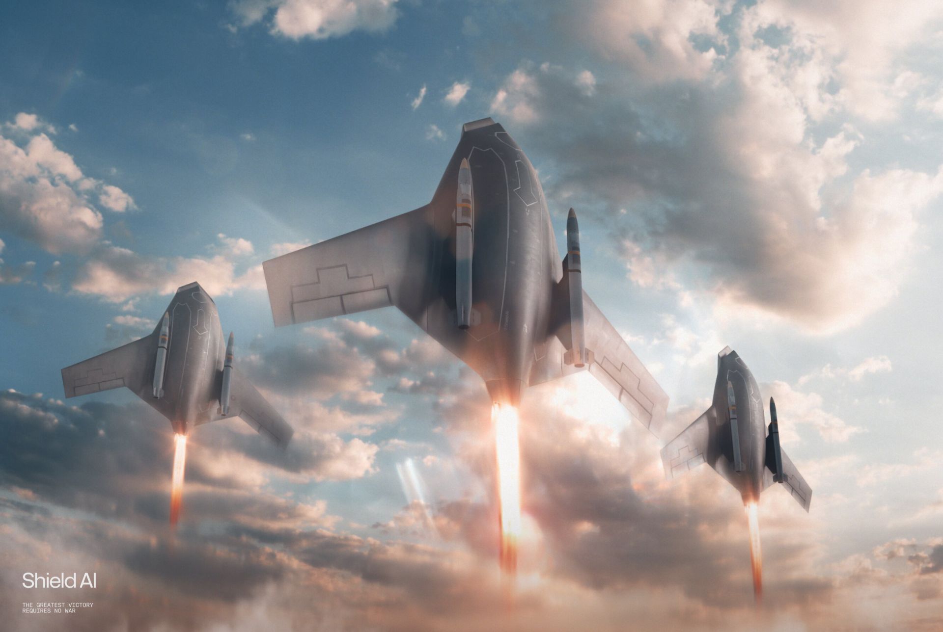 F110發動機的優異性能，將讓X-BAT擁有垂直起降能力，並能掛載各類空用彈藥。（取自Shield AI「X」帳號）