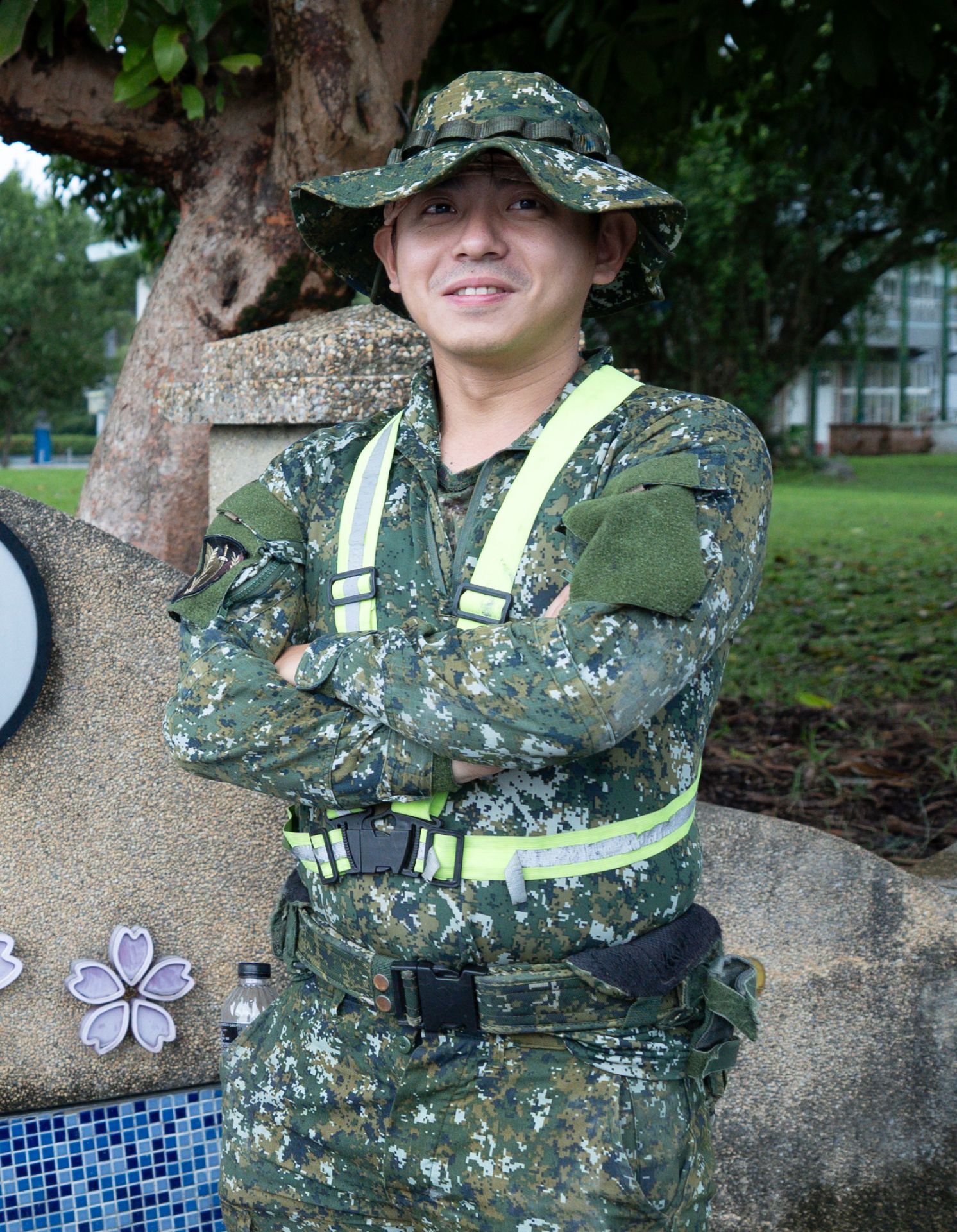 花防部混砲營砲1連連長呂上尉。（記者張雅淳攝）