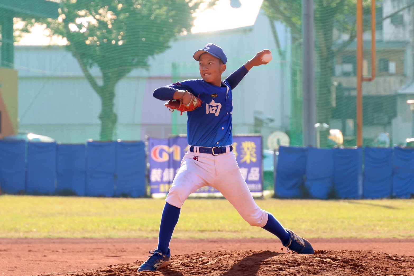 臺中市向上國中楊子漢在16強賽投打都有貢獻。（學生棒球聯盟提供）