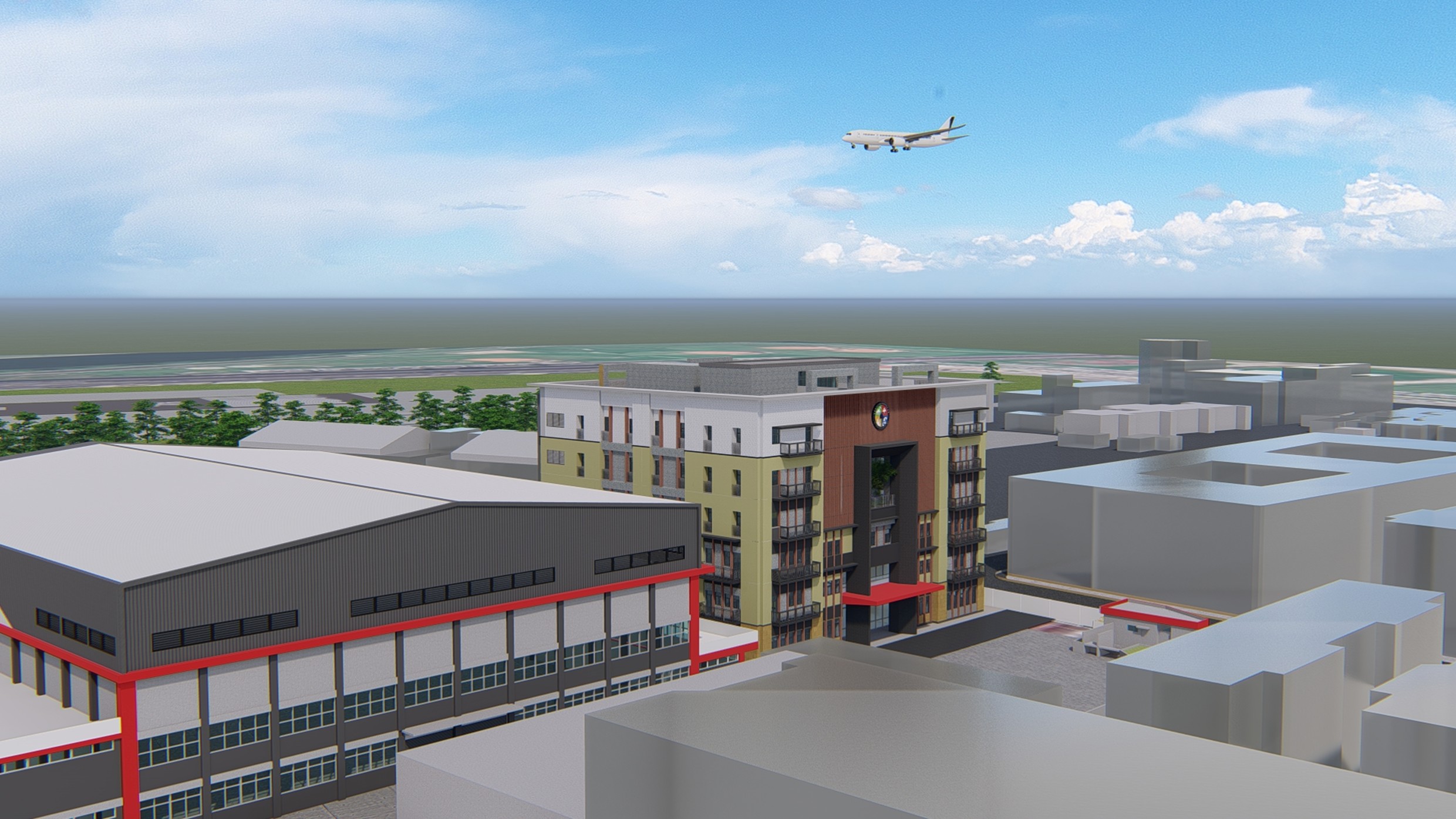 空勤總隊臺北駐地新建工程預計118年竣工與啟用，屆時，新建棚廠能部署3架黑鷹直升機與3架海豚直升機。（內政部空勤總隊提供）