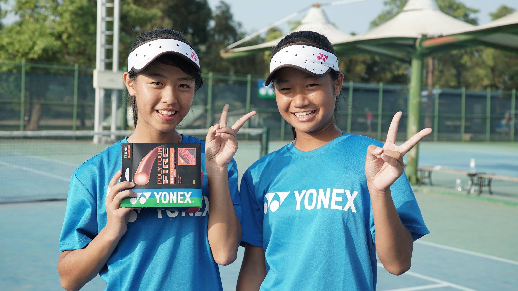 YONEX職業選手林芳安（右）也曾參加Vamos・J訓練營。（海碩整合行銷提供）