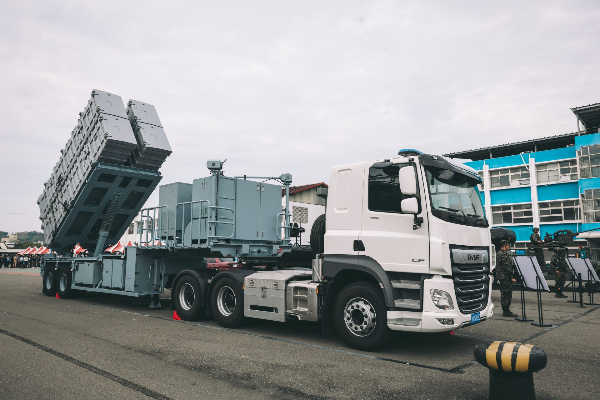 飛彈發射車可搭載雄風飛彈遂行作戰任務。（記者陳彥陵攝）