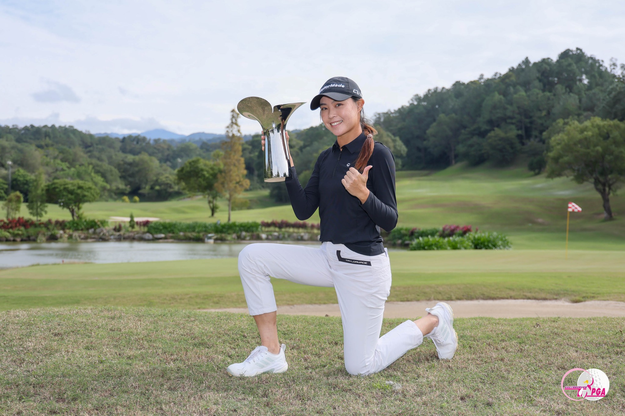 2025歡樂友緣女子公開賽封后，張靖翎抱回生涯第4冠。（TLPGA／葉勇宏攝）