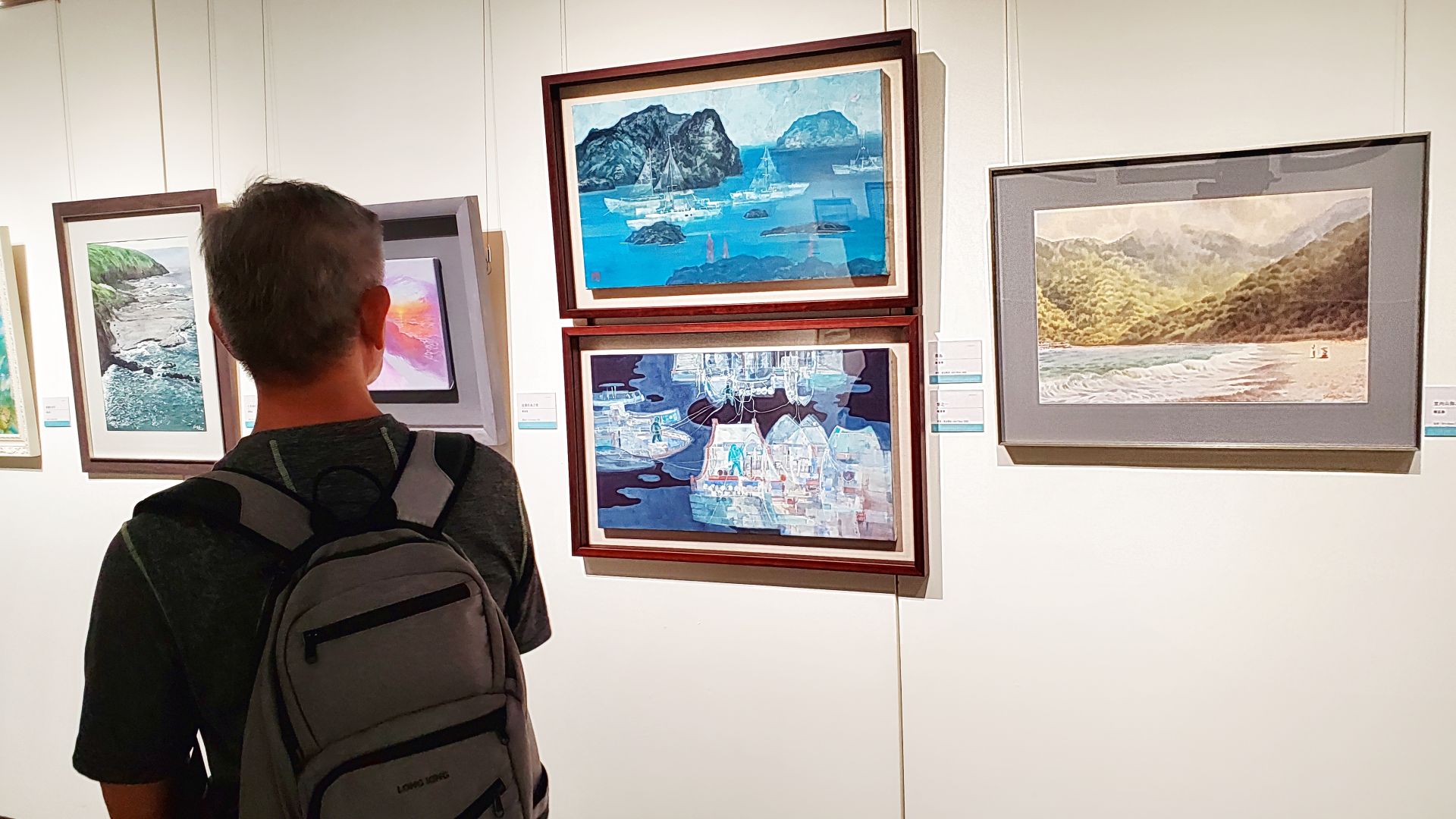 「臺灣水彩精選系列：島嶼」大展，以細膩筆觸詮釋臺灣島嶼的自然風光、人文意象與內心風景。（記者黃朝琴攝）