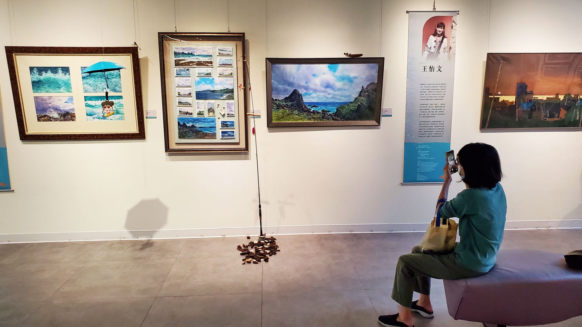 「臺灣水彩精選系列：島嶼」大展，形構出一幅以「島嶼」為名的多重美學圖景。（記者黃朝琴攝）