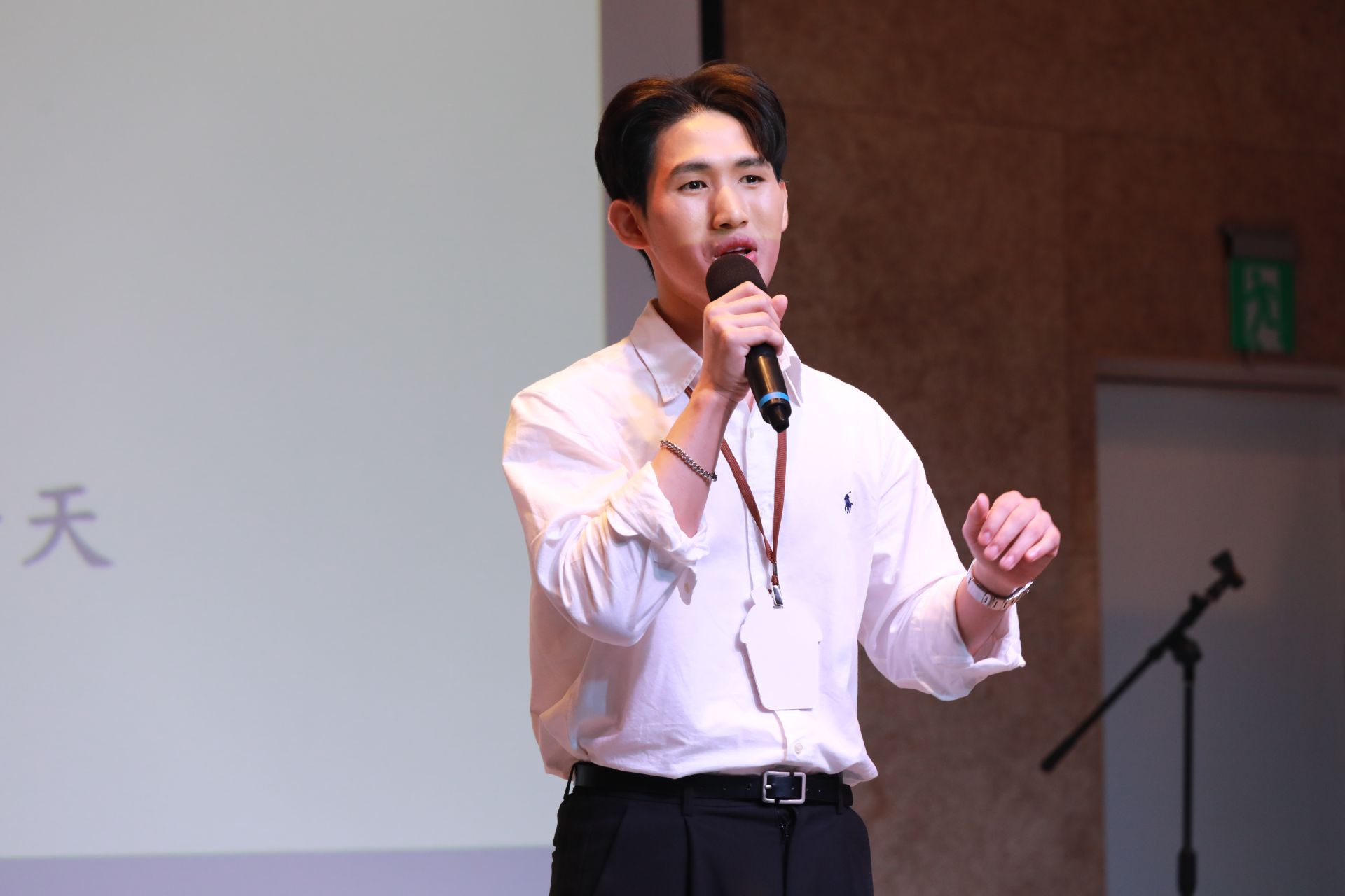 臺師大泰國籍柯健太，曾獲選 2023泰國城市先生第4名，未來以華語經營個人影音頻道。（記者黃朝琴攝）