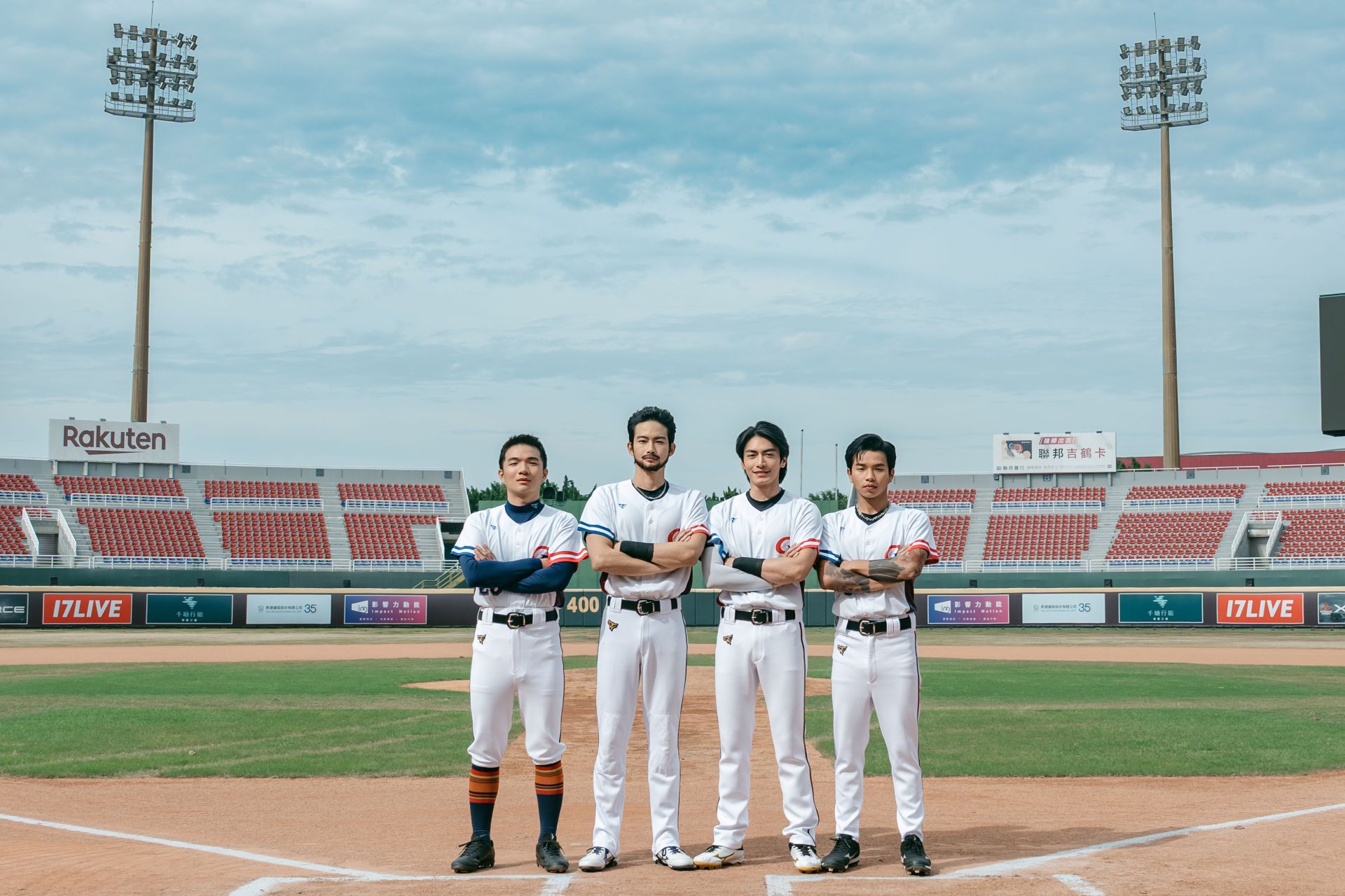 《絕勝》胡智強（左起）飾演陳柏青、張庭瑚飾演林家正、宋柏緯飾演陳傑憲、陳泰河飾演林昱珉。（瀚草文創提供）