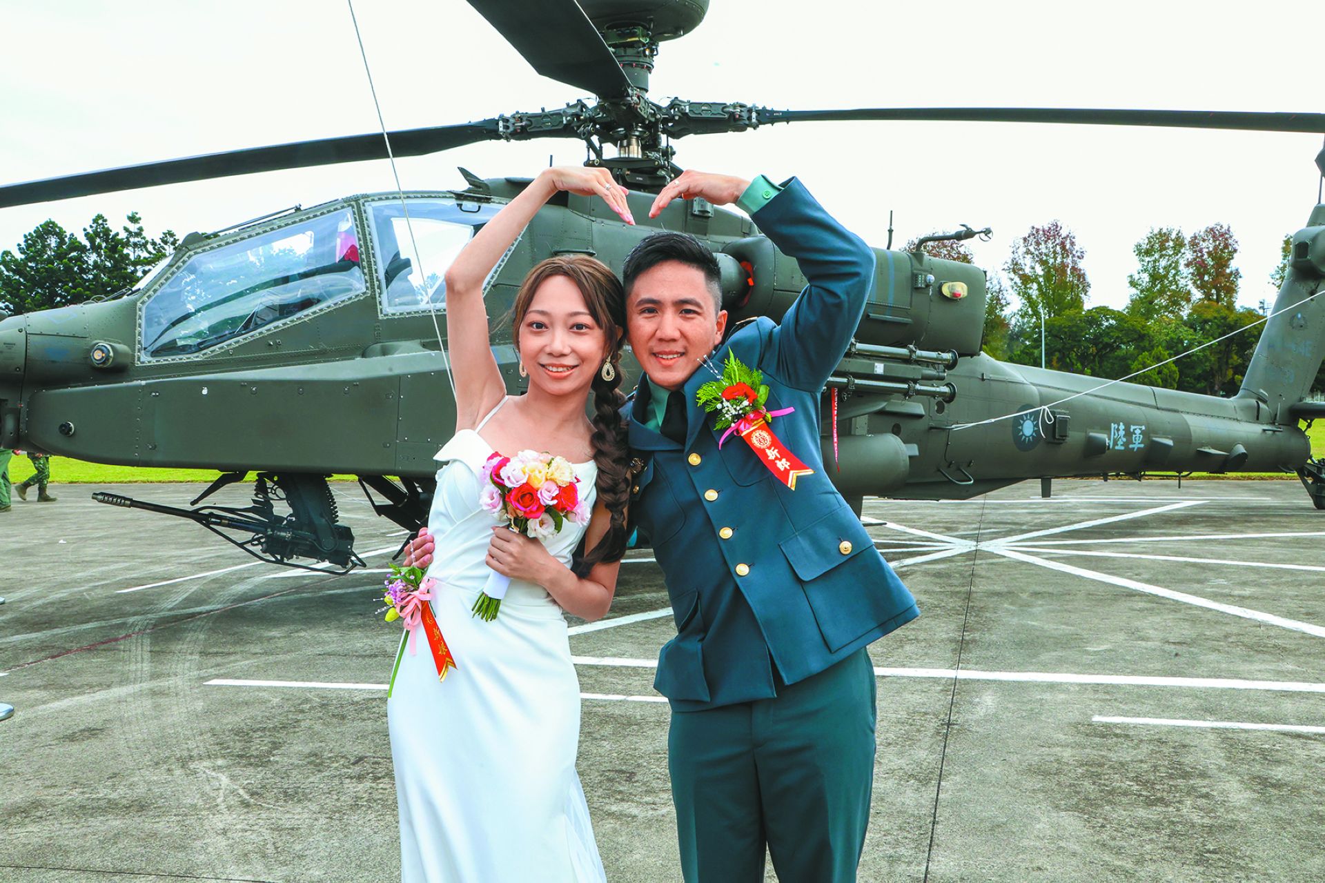 特指部陳中士賢伉儷。（記者連琳攝）