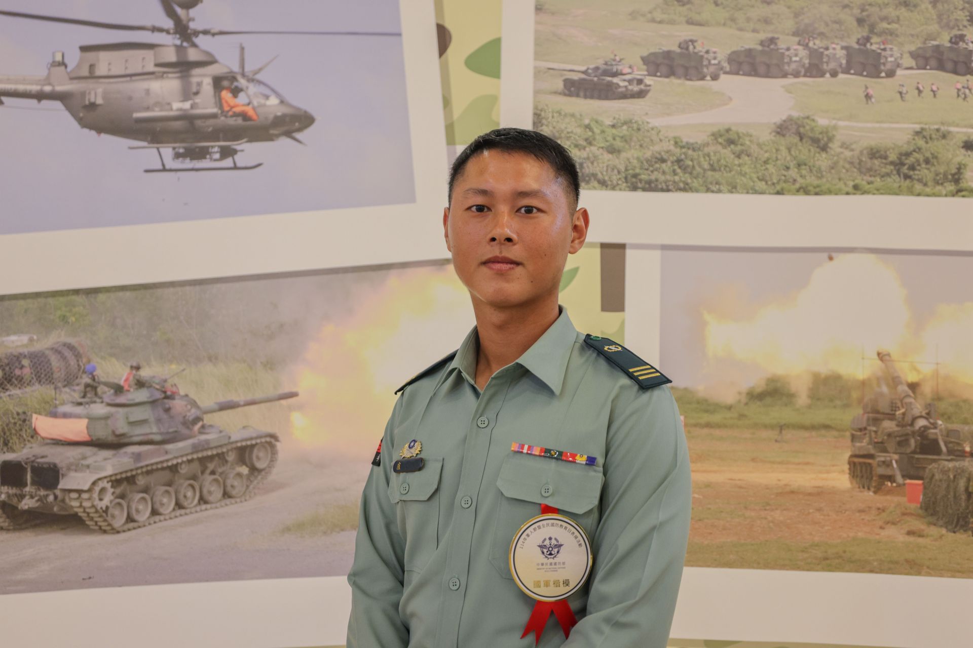 6軍團裝甲584旅聯兵3營戰2連連長盧上尉（記者王子昌攝）