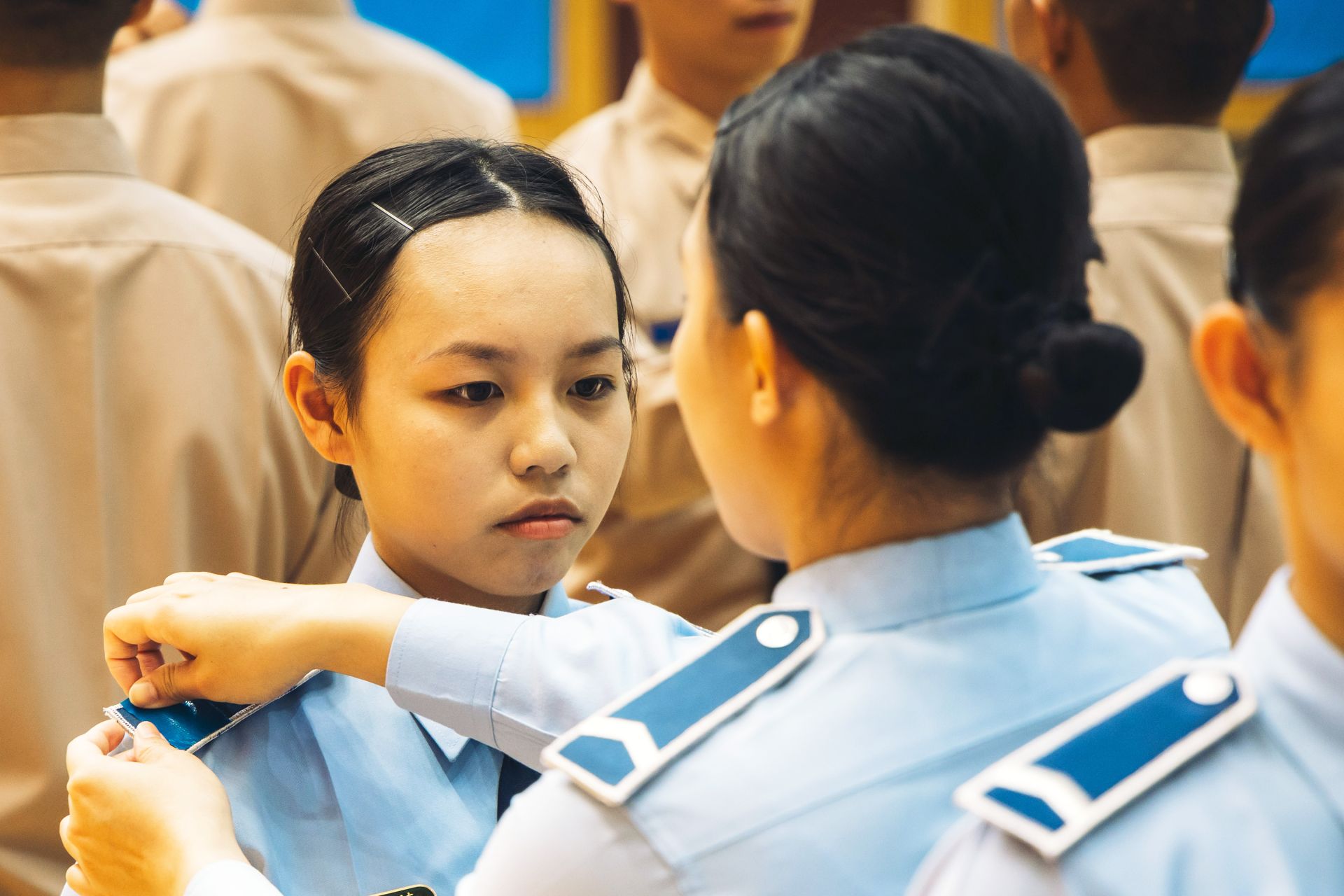 總統賴清德昨日出席「114年三軍士官聯合開學典禮」，期勉學生認真學習、精進本職學能，並發揮陸軍忠誠、海軍忠義、空軍忠勇精神，未來成為稱職的士官，盼全體共同努力守護國家，維護人民安全與社會安定。（記者陳彥陵攝）
