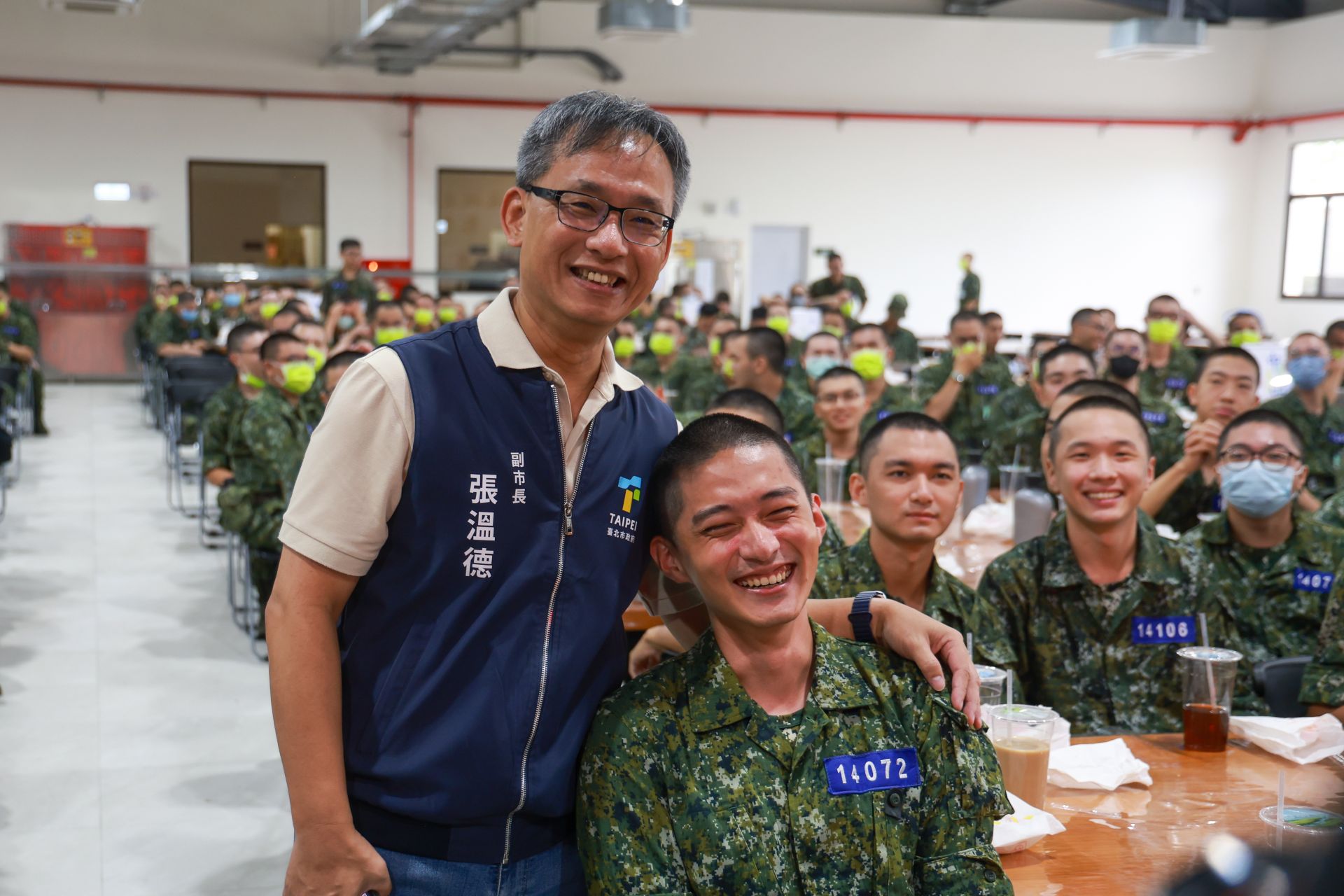  臺北市副市長張溫德鼓勵役男善用服役時光，積極學習、鍛練體魄。（記者葉軒瑜攝）