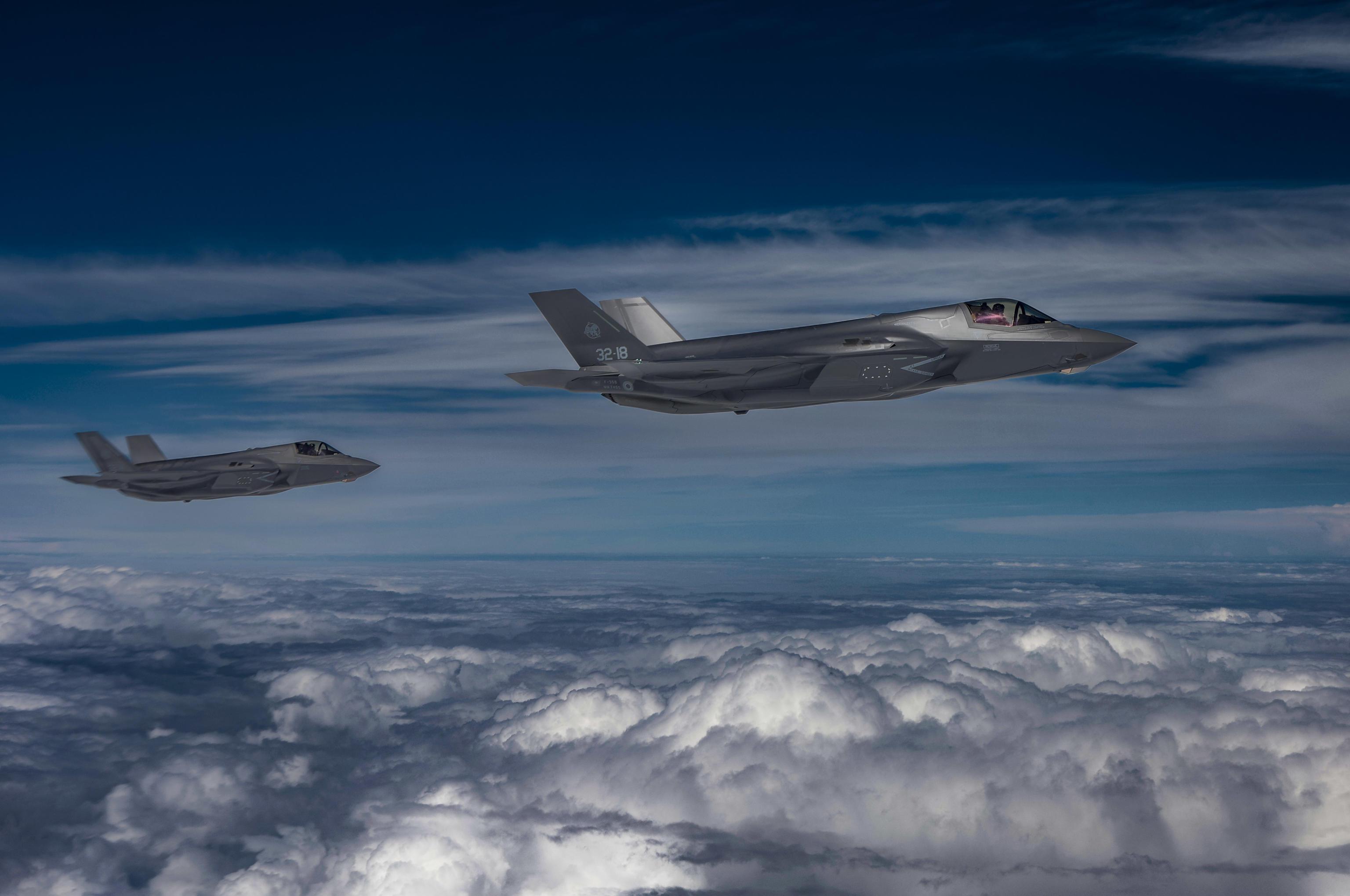  俄戰機侵犯愛沙尼亞領空，部署當地的義大利F-35A升空攔截。圖為執行北約任務的義F-35A。（達志影像／歐新社資料照片）