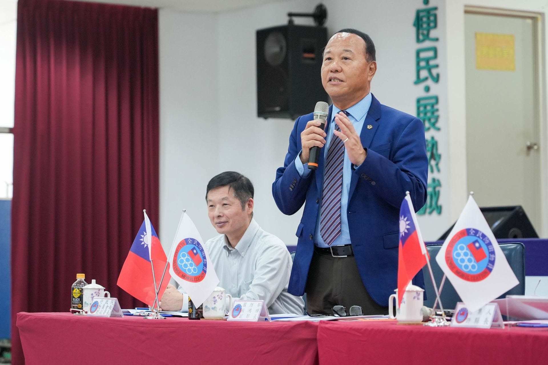  柏副部長肯定後備幹部在災害應變中的積極支援。（軍聞社記者侯凱議攝）