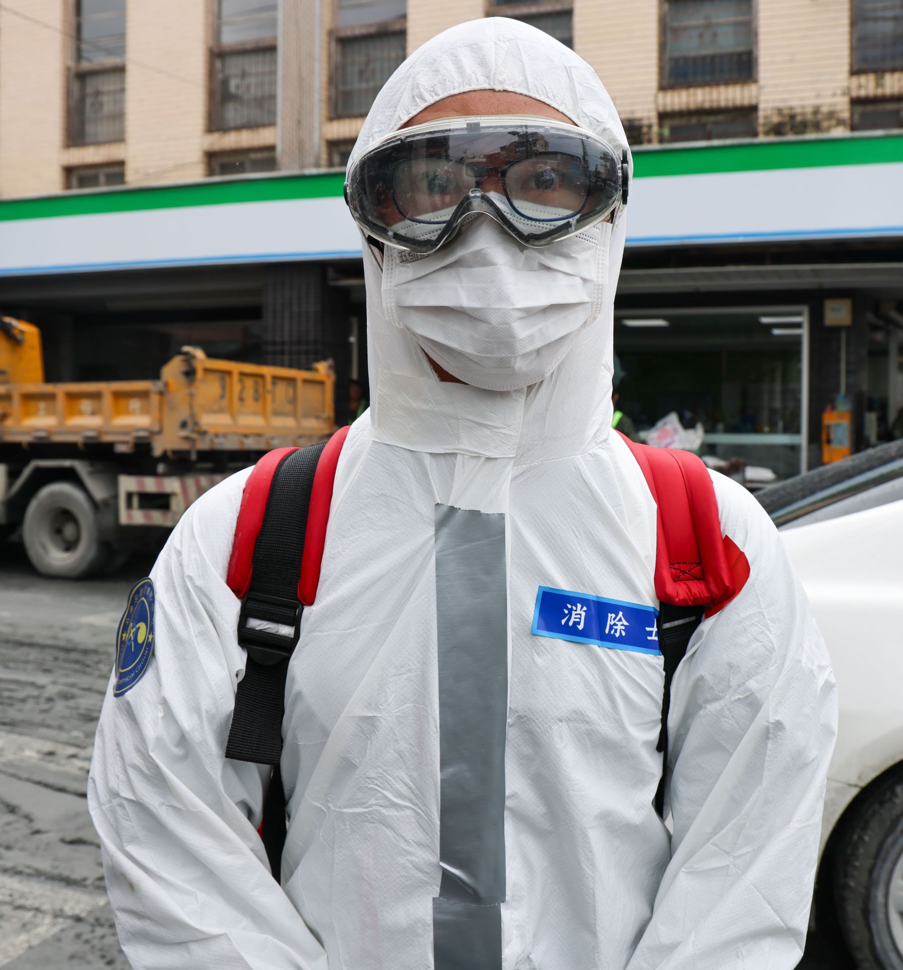 花防部化學兵連班長李睿上士。（記者劉宸瑋攝）