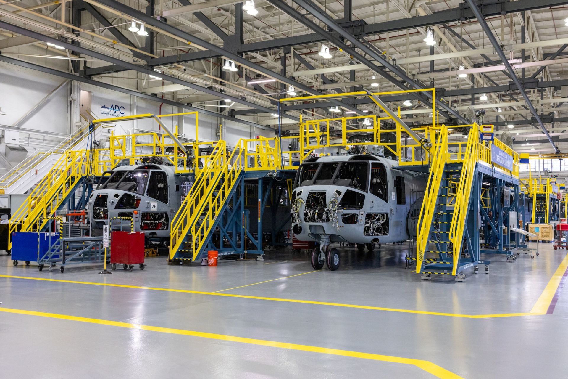 新訂單可望帶動美國內就業市場並增進國防自主能量。圖為CH-53K產線一景。（取自洛克希德馬丁集團網站）