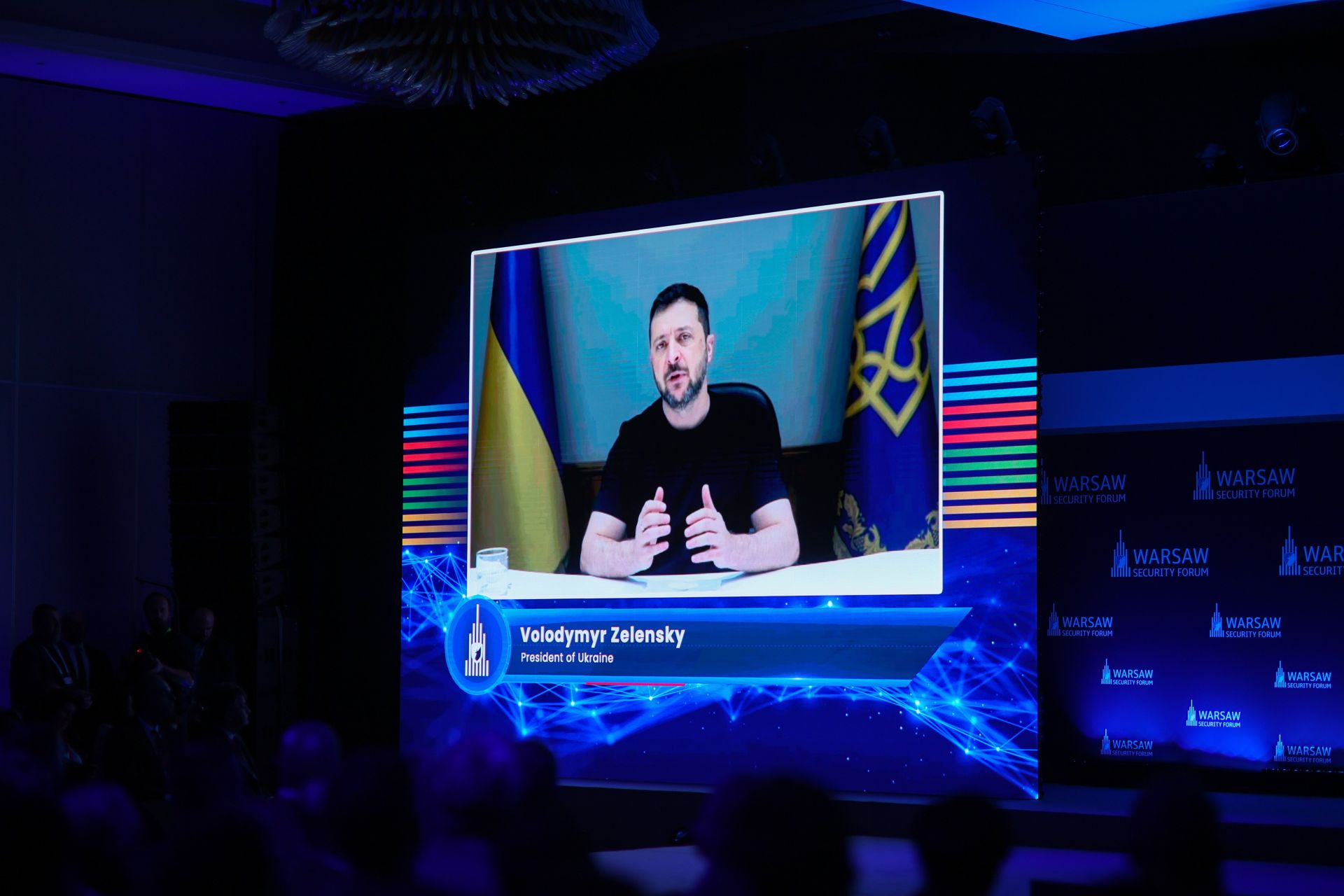 澤倫斯基透過視訊提議，由烏國與歐洲盟友共組聯合防空網，共同應對俄羅斯空中威脅。（達志影像／歐新社）