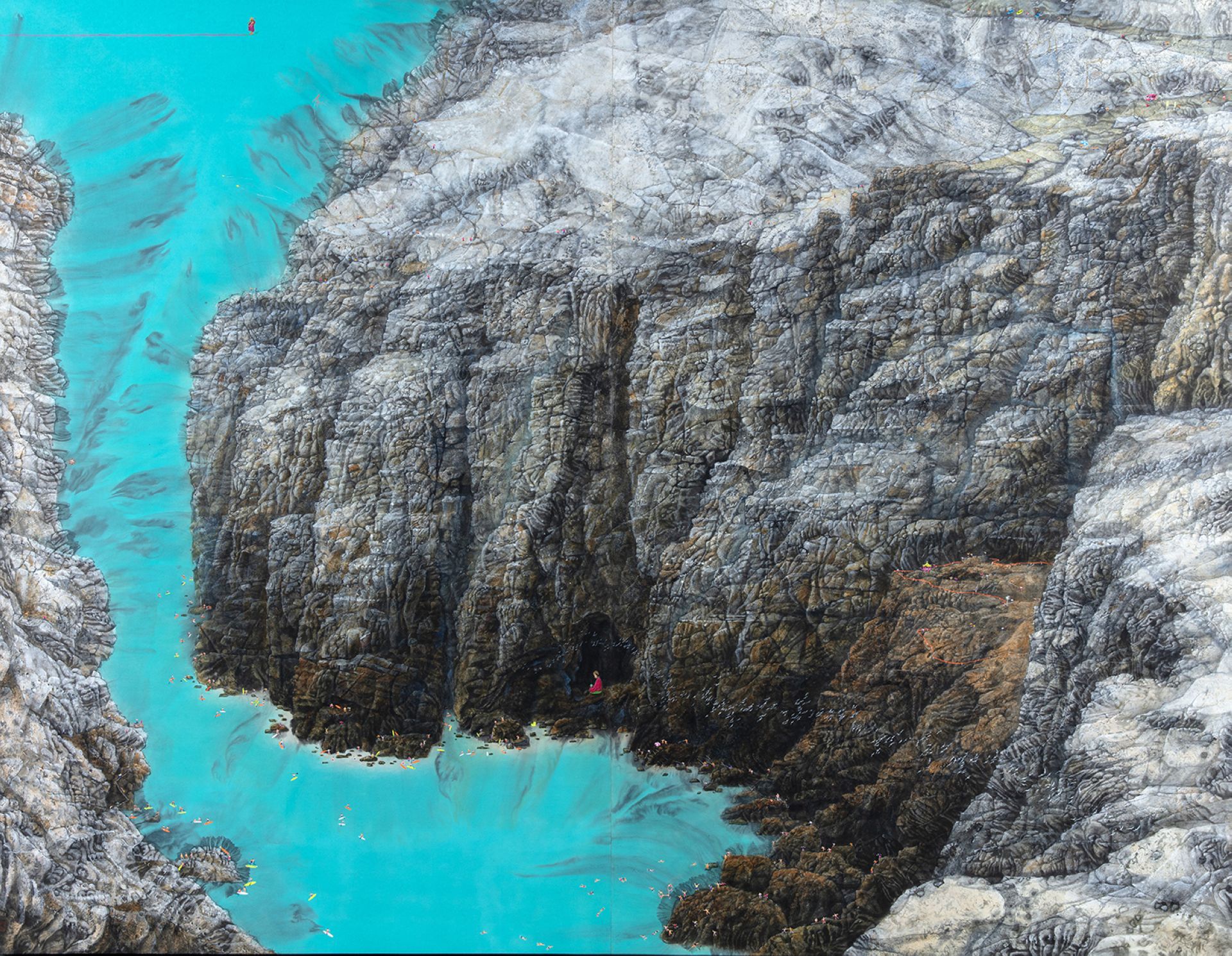 2025「中山青年藝術獎」，水墨類「中山獎」得主柯驎晏「大隱隱於市」。（國立國父紀念館提供）