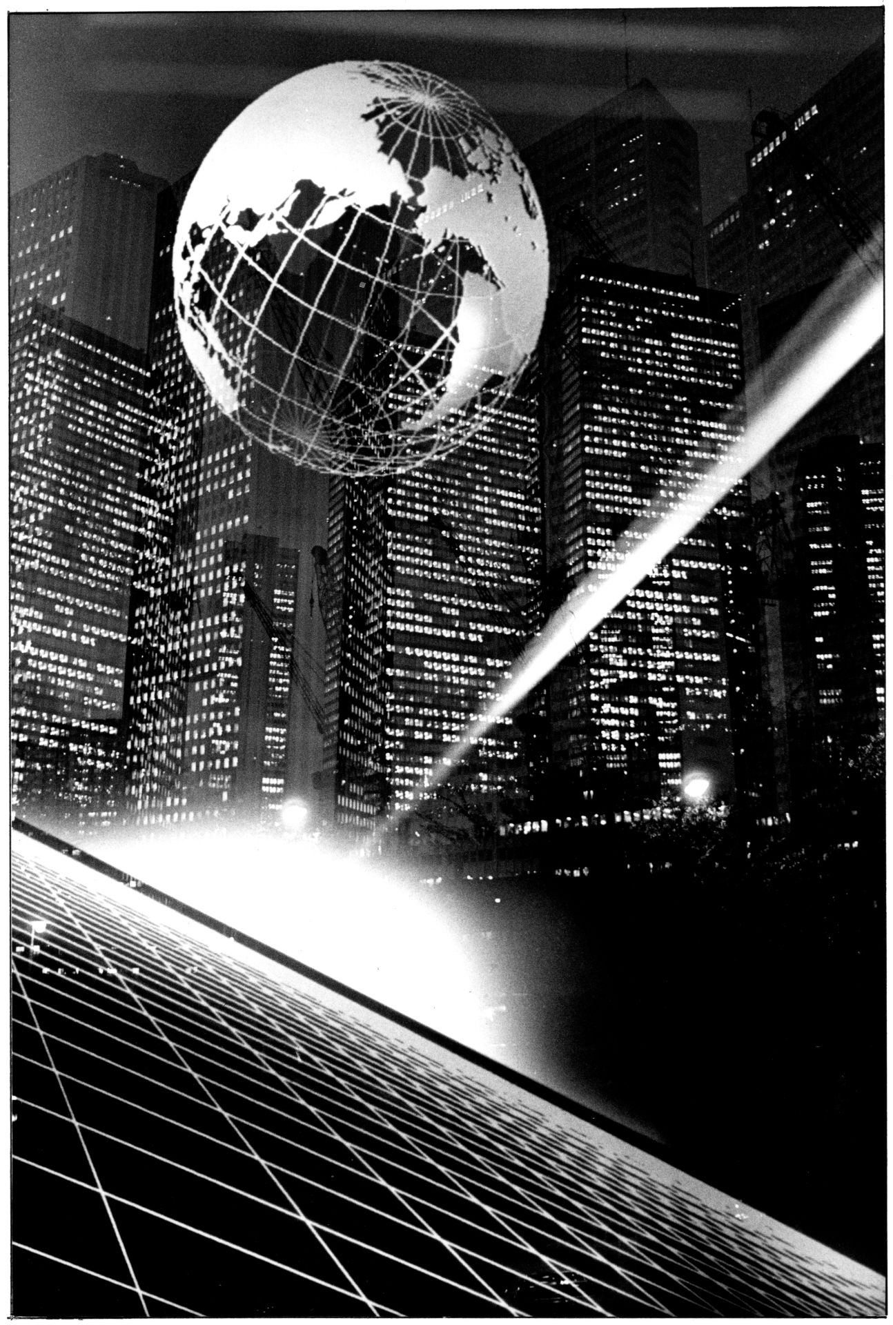 翁庭華1990年作品《未來城市》。（臺北市藝文推廣處提供）