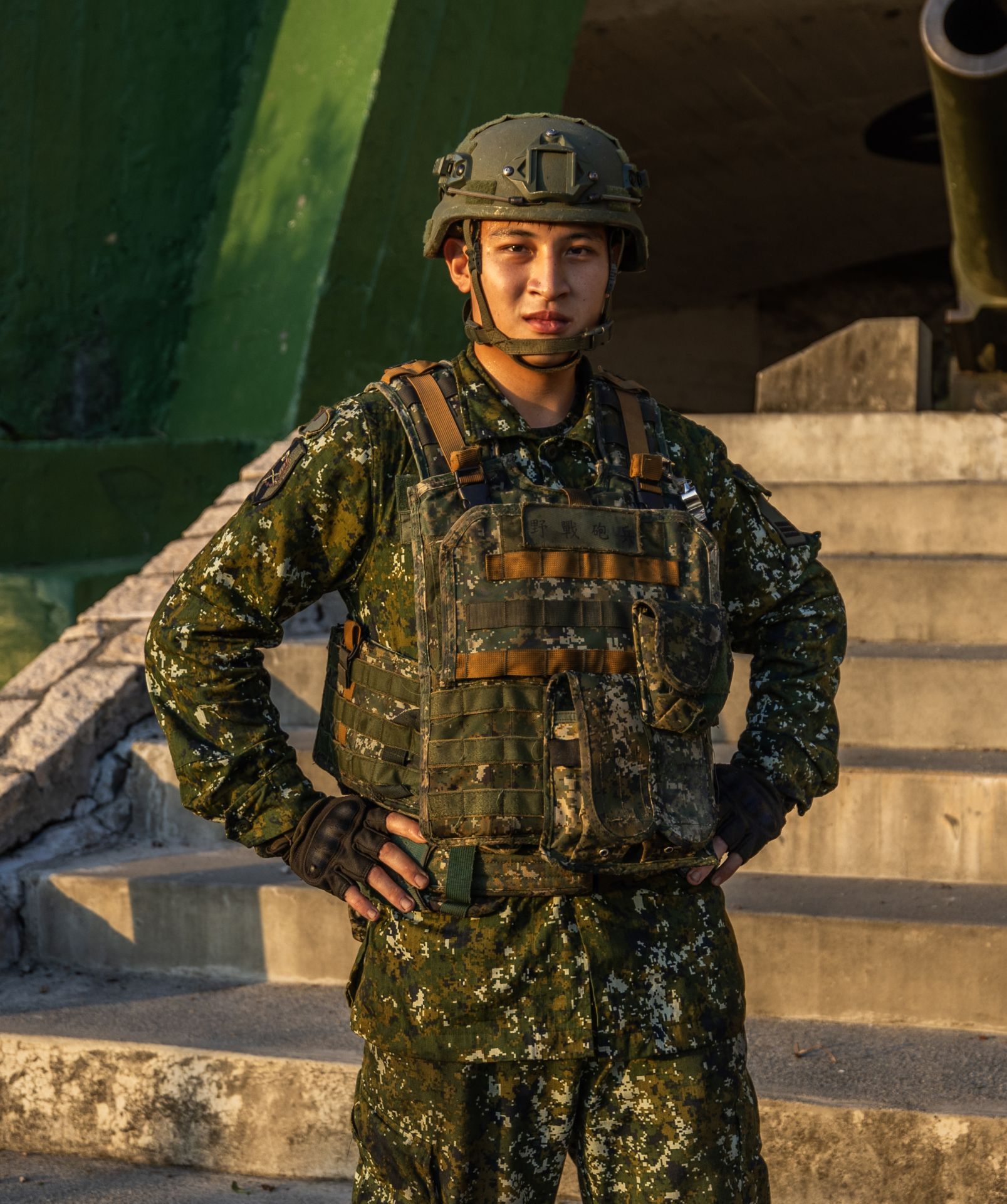 北高守備大隊混砲連野戰砲兵甘承楓上兵。（記者林睿奕攝）