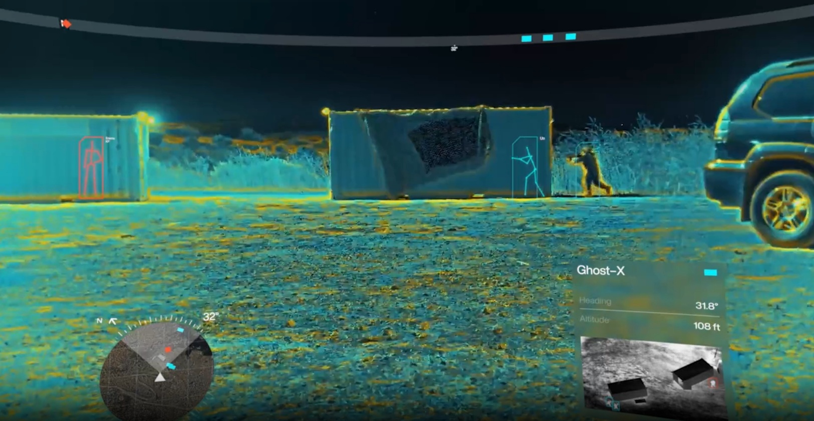  「鷹眼」結合AI、指管、戰場圖資等先進技術，能使步兵具備優異環境感知及資訊整合能量。（截自Anduril公司影片）