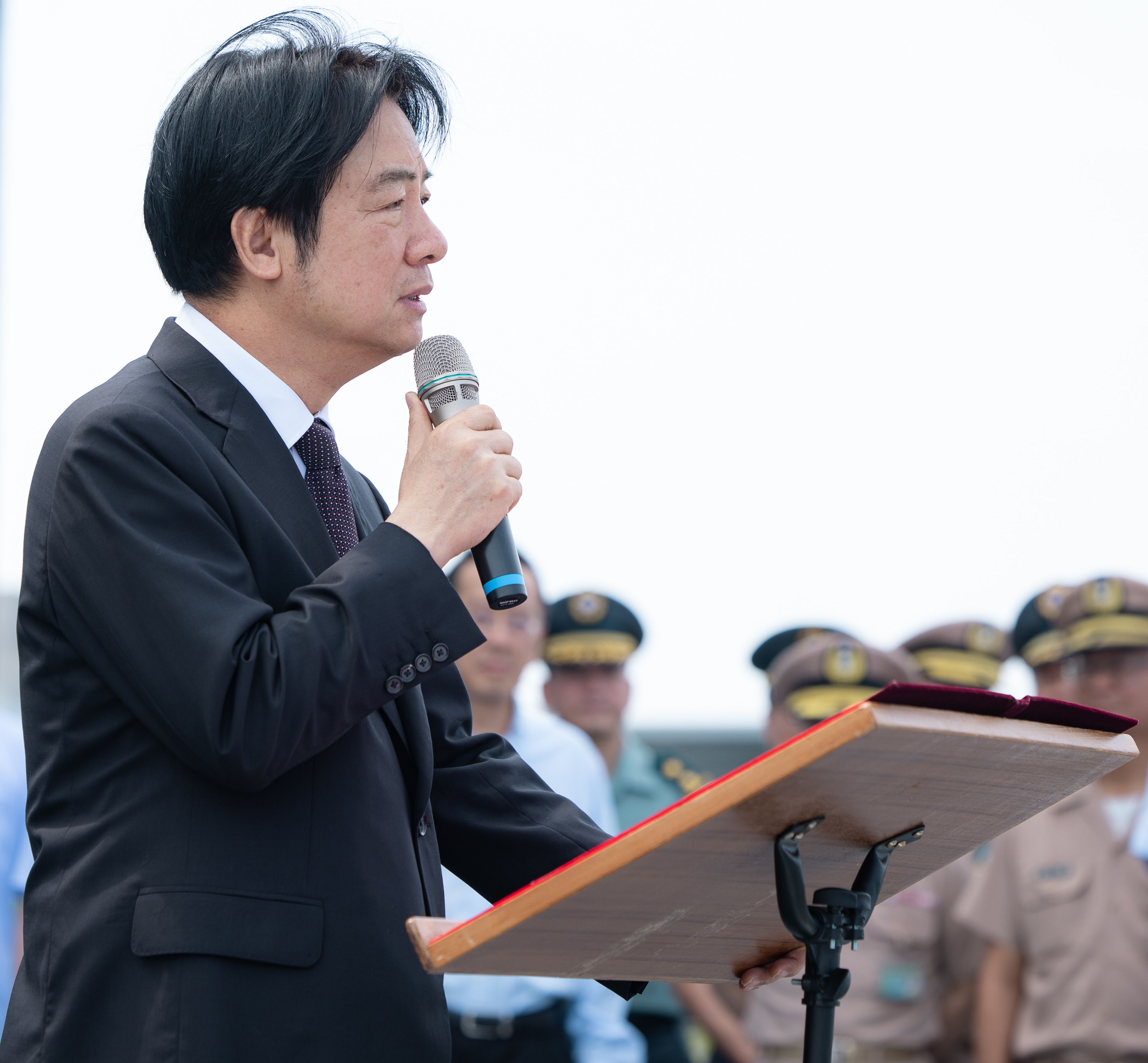 賴總統強調，未來國軍將繼續朝向「新訓練、新思維、新裝備、新科技」方向前進，整合新興兵力和裝備技術，全面提升戰力。（總統府提供）