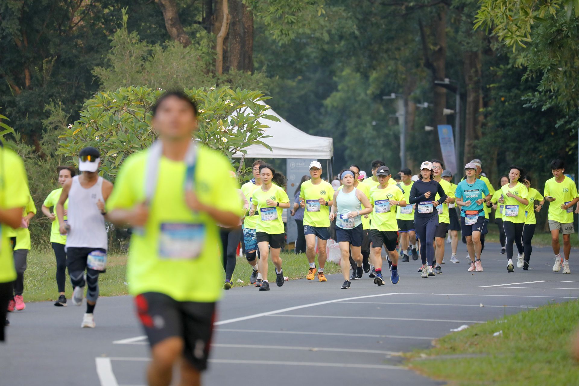 活動吸引千餘名跑者踴躍參加，享受清晨清新空氣，跑向健康。（記者孫建屏攝）