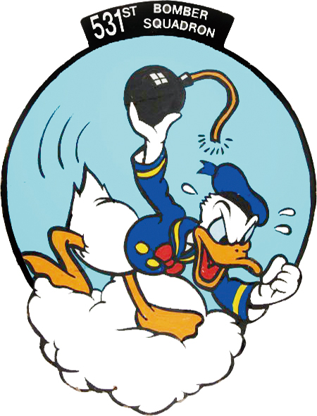 美國空軍於1962年解編的531轟炸中隊隊徽。（取自網路）