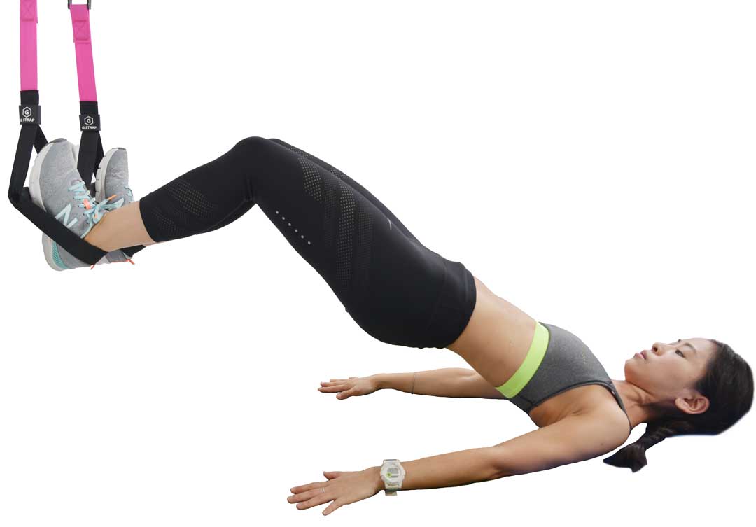 雙腿在施力的過程中併攏。
