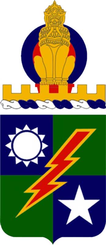 眾多美軍單位裡，在隊徽設計中就有我們極為熟悉的元素。圖為第75突擊兵團盾章。