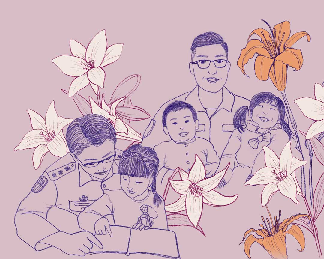 爸爸與孩子的素描照(左7.劉宏淋 右8.陳志豪)