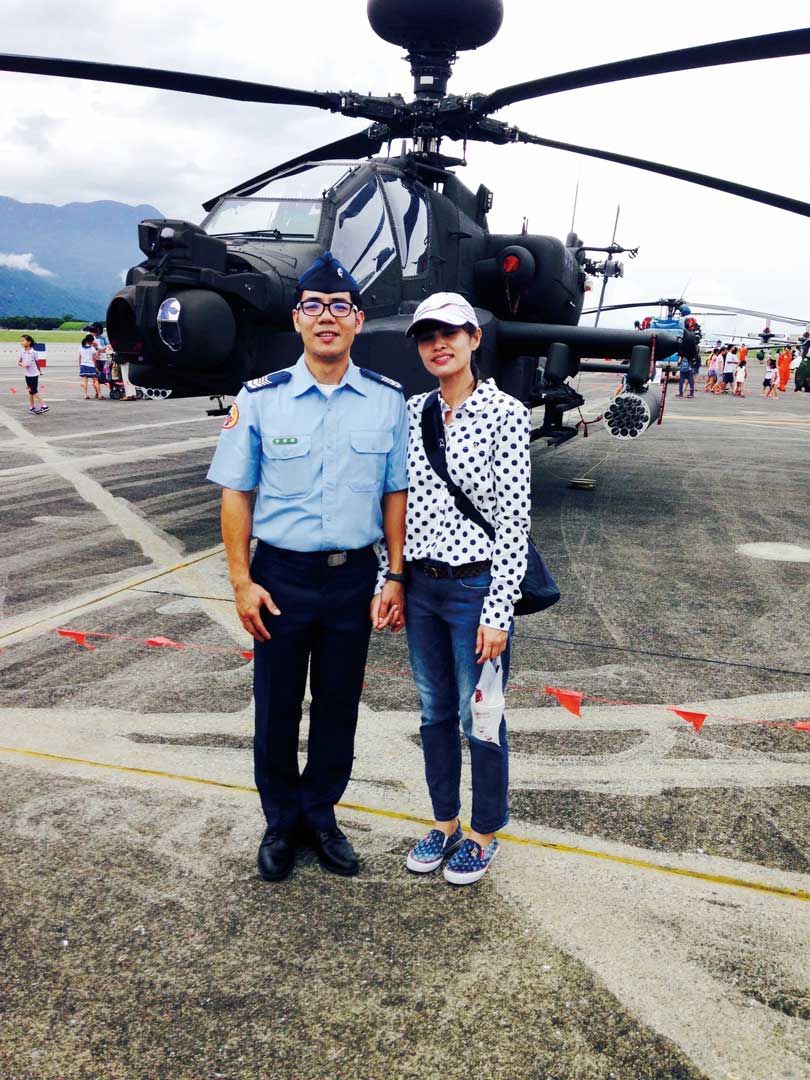 心存感恩的林瑾璇，支持老公對工作的熱愛態度，更感謝國軍對老公的栽培。