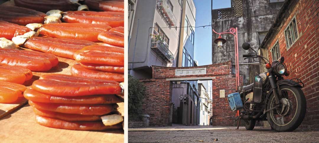 巷弄間悠閒漫步，探尋小鎮古蹟，或街頭上一片片散發耀眼金黃色的烏魚子，總是能吸引不同興趣的旅人。