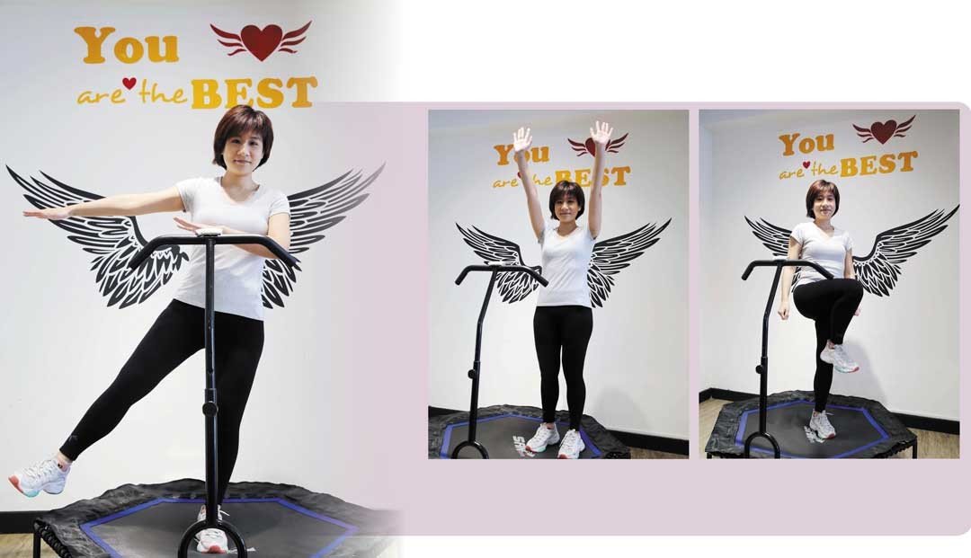 郭珈羽表示，「跳床」是近年最夯的運動之一，適合各年齡層，有助於提升心肺功能及肌耐力。