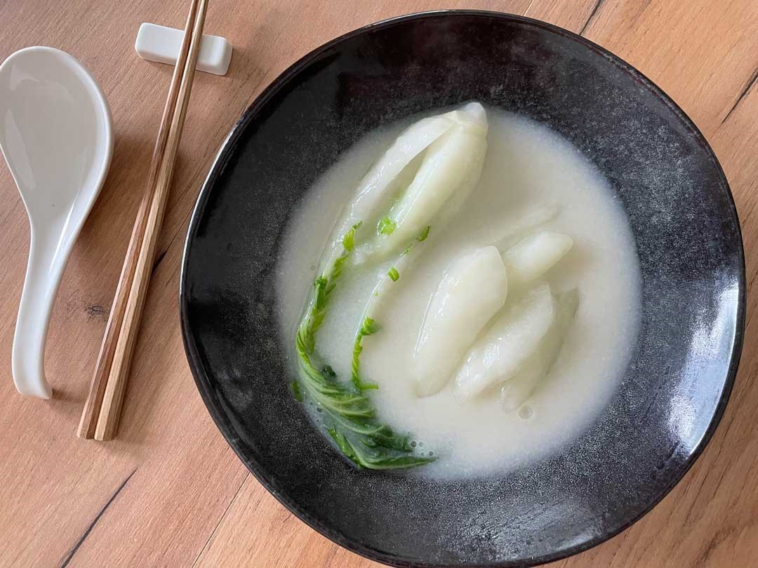 粥水浸黑葉白菜。