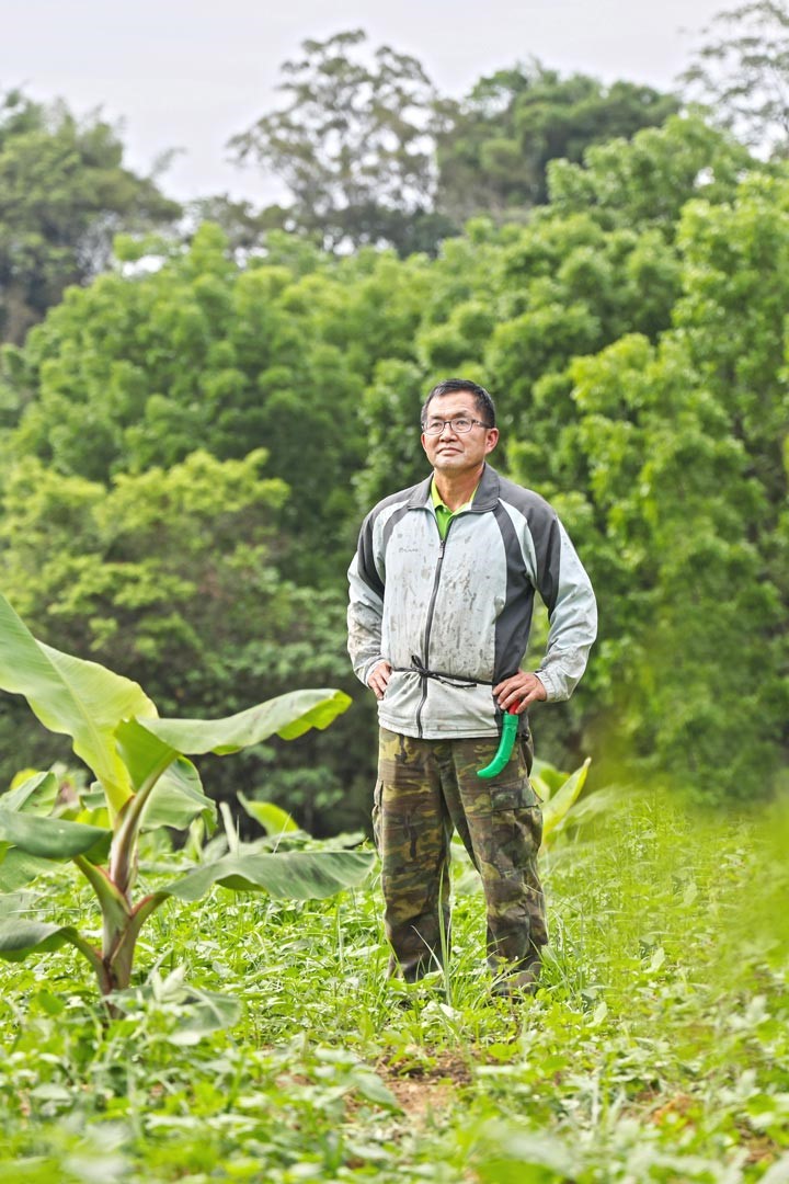 努力投注心力栽種山蕉的劉晃賓，希望能創造農業生產與野生動物保育共存雙贏的目標。