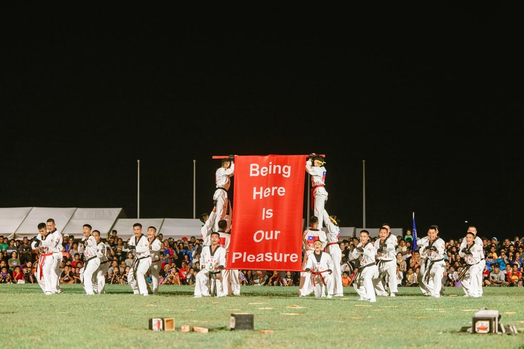 莒拳隊戰技操演，獲友邦民眾及僑胞一致肯定。