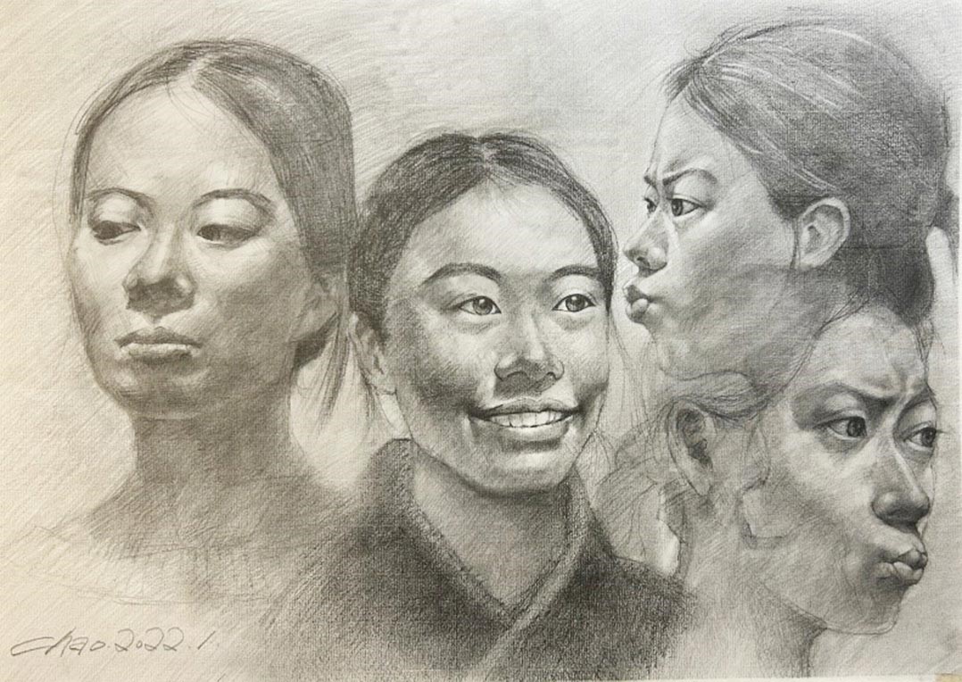 少女面相／素描