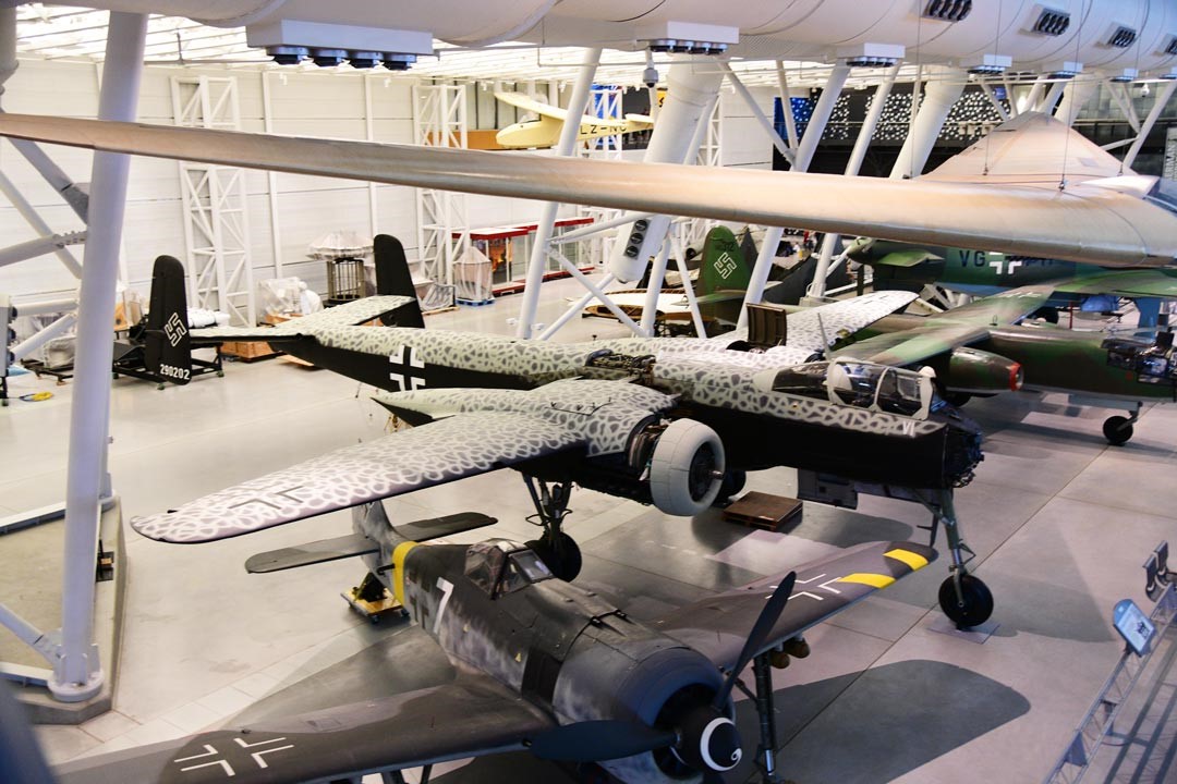 博物館中收藏大量二戰時期獲得的軸心國飛機。