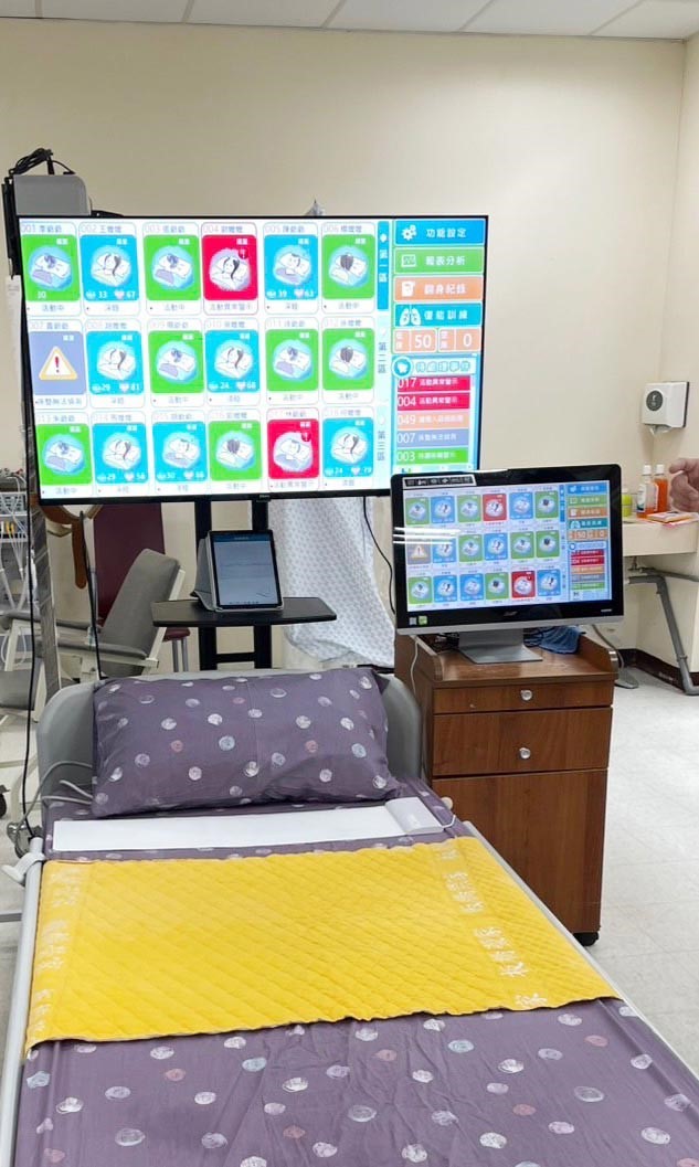 智慧床墊，可以24小時偵測照護對象的呼吸、心跳、睡眠或離床情況。