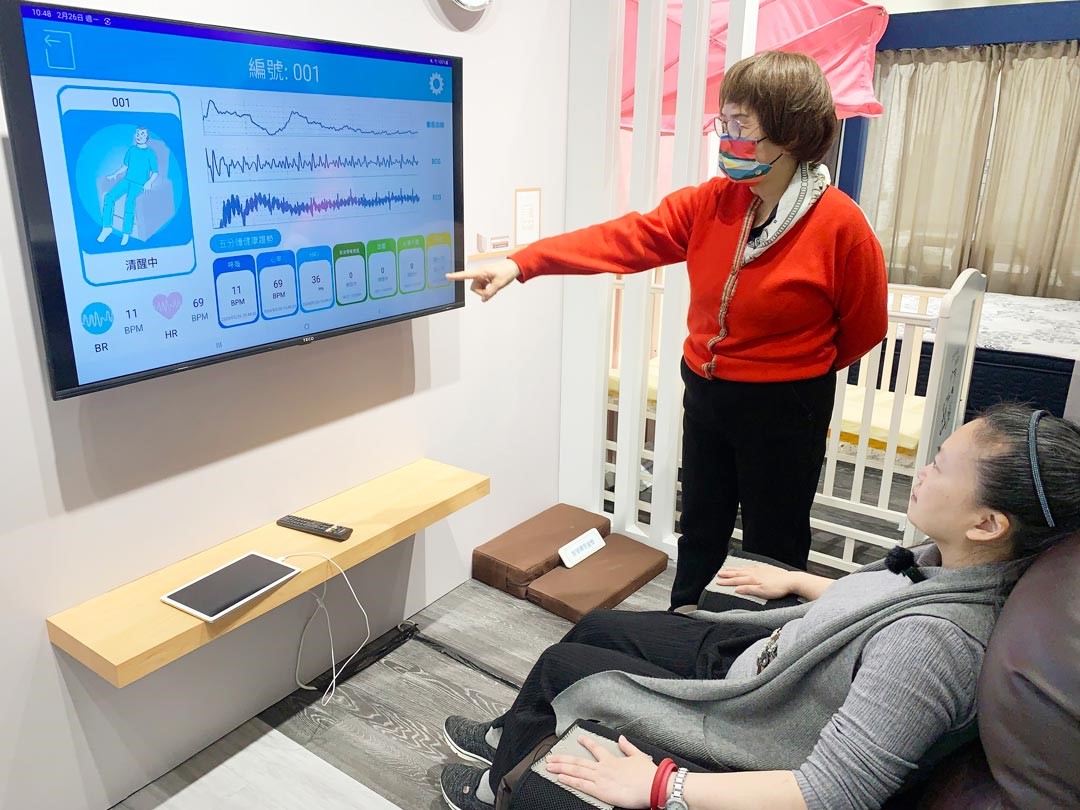 榮家引進非侵入性光纖生理監測技術及AI智慧照護系統，結合創新光纖科技與無電磁波的非穿戴式設計，提升照護效率。